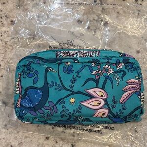 Vera Bradley Turquoise and Blue Floral Cosmetic Bag